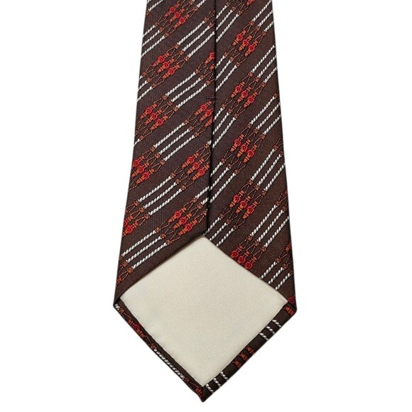 Vintage Hermes Paris Chain Belt Equestrian Silk Neck Tie Necktie Brown 55" - Picture 9 of 12